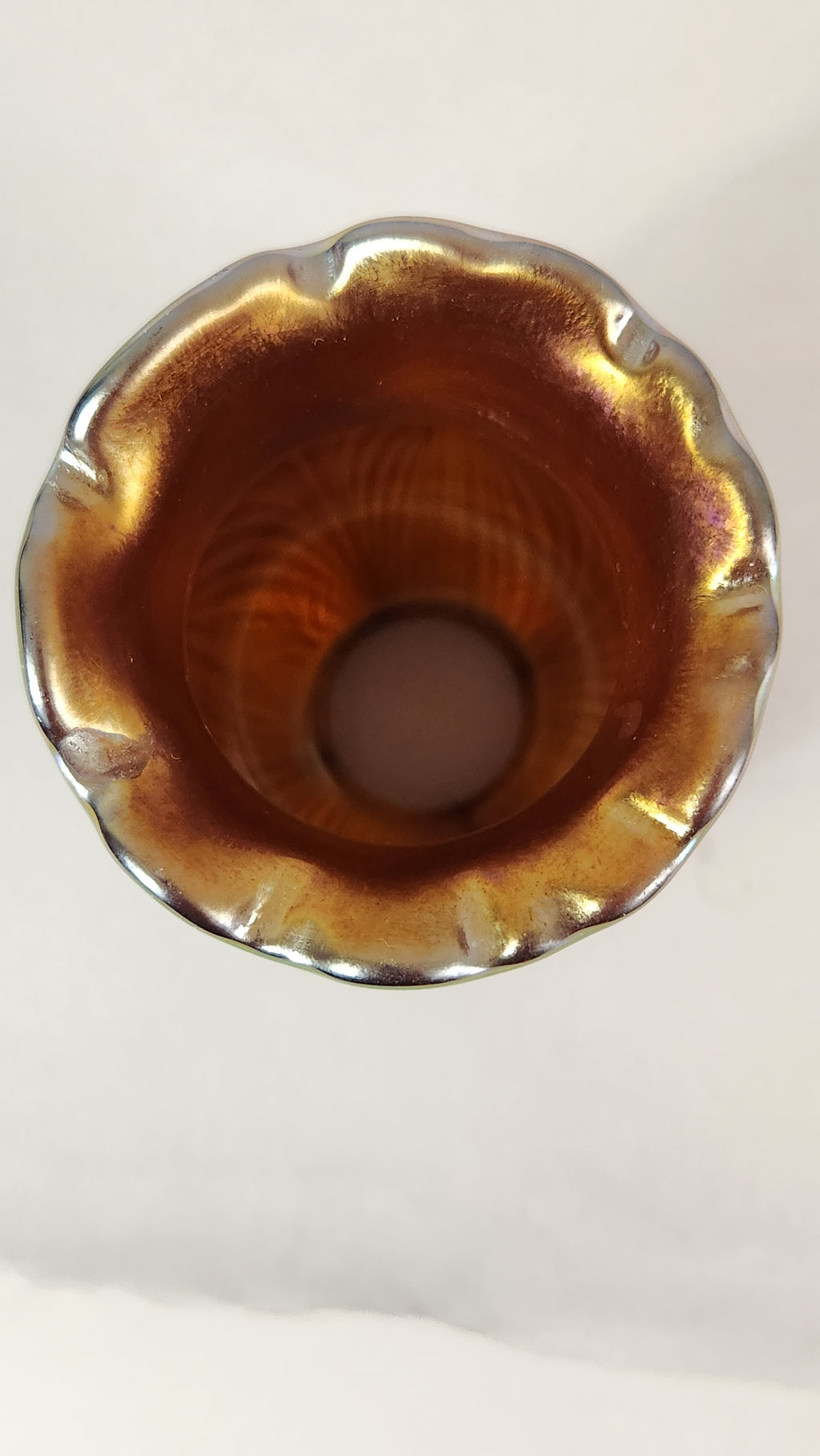 Gold Favrile with Amber Feather 2.25" Fitter lamp shade