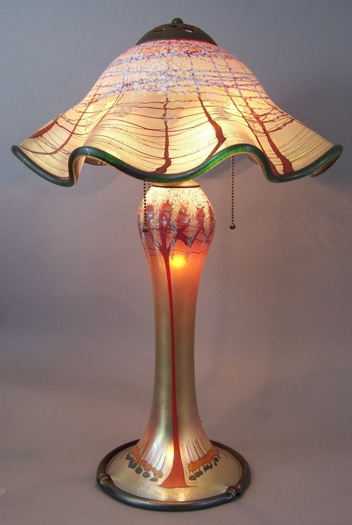 Magnum Gold Cherry Blossom Ruffled Lamp