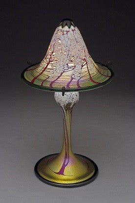 Small Gold Cherry Blossom Flared Shade Lamp