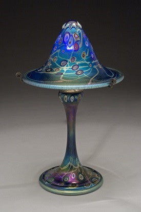 Small Blue Murrini Flared Shade Lamp