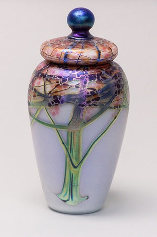 Small Opal Blue Wisteria Lidded Jar