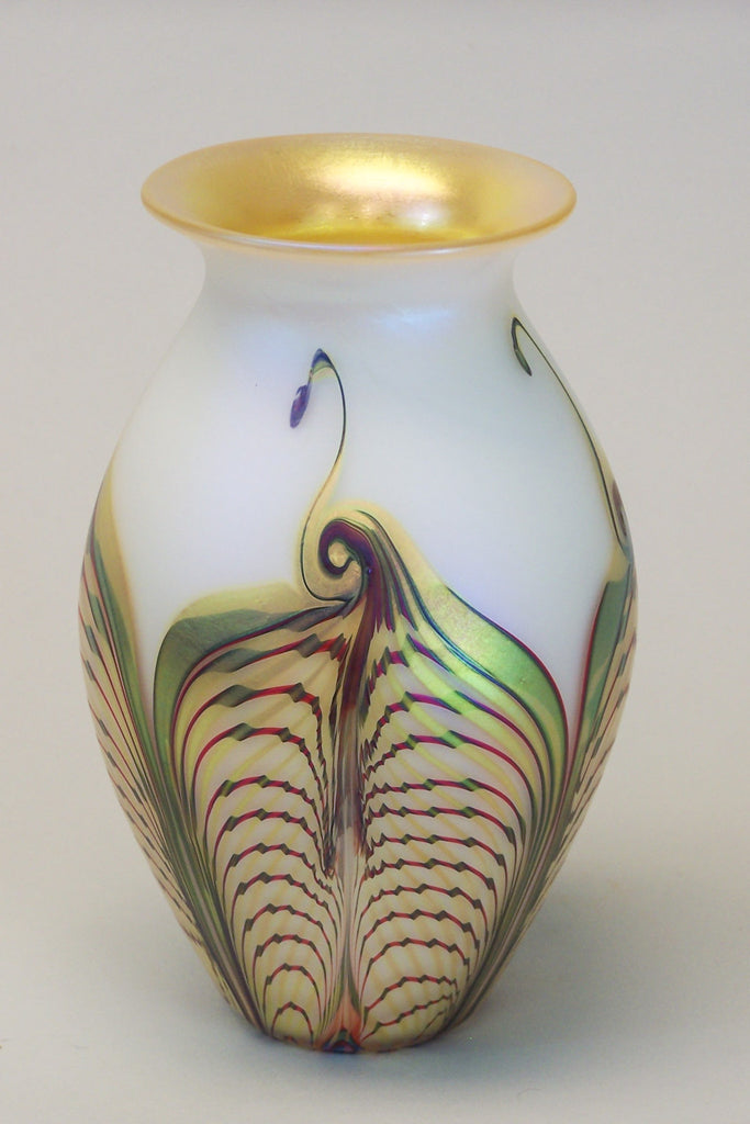 Opal Gold Double Feather Medium Vase