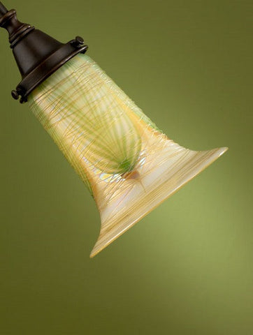 Opal Green and Gold Feather Wrapped Trumpet 2.25" Fitter Shades