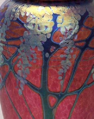 Small Ruby Wisteria Lidded Jar