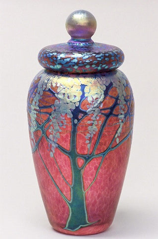 Small Ruby Wisteria Lidded Jar